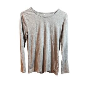Adar Long Sleeve Underscrub Tee Women Size M Gray Good Heathered Crew Neck